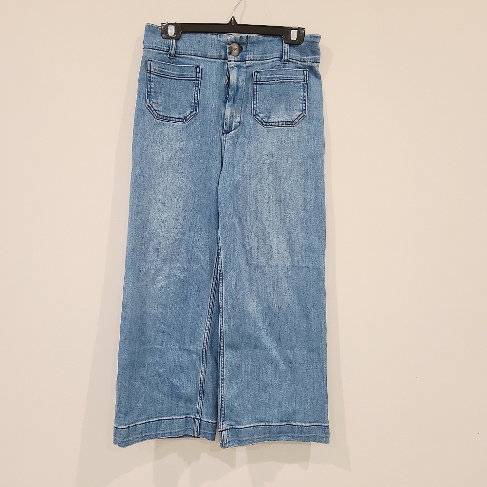 Pilcro And The Letterpress By Anthropologie Cropped Wide Leg Highrise Jeans 28 - Picture 2 of 10